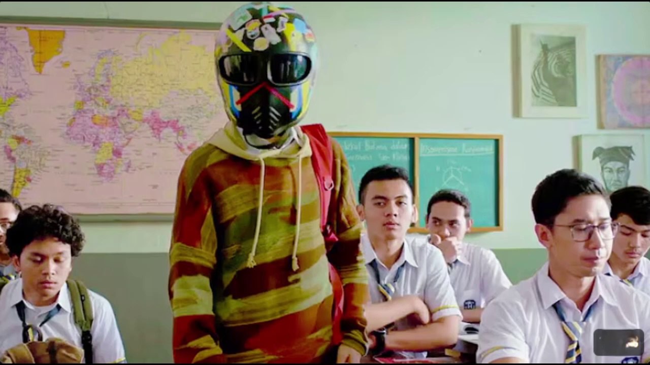 This teen is too Handsome, He Wears Helmet To School To Avoid Shocking The Girls
