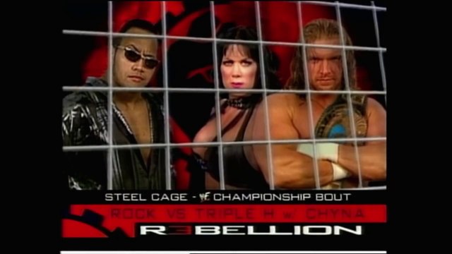 Triple H vs The Rock WWF Title Steel Cage Match Rebellion 1999 2/10/99