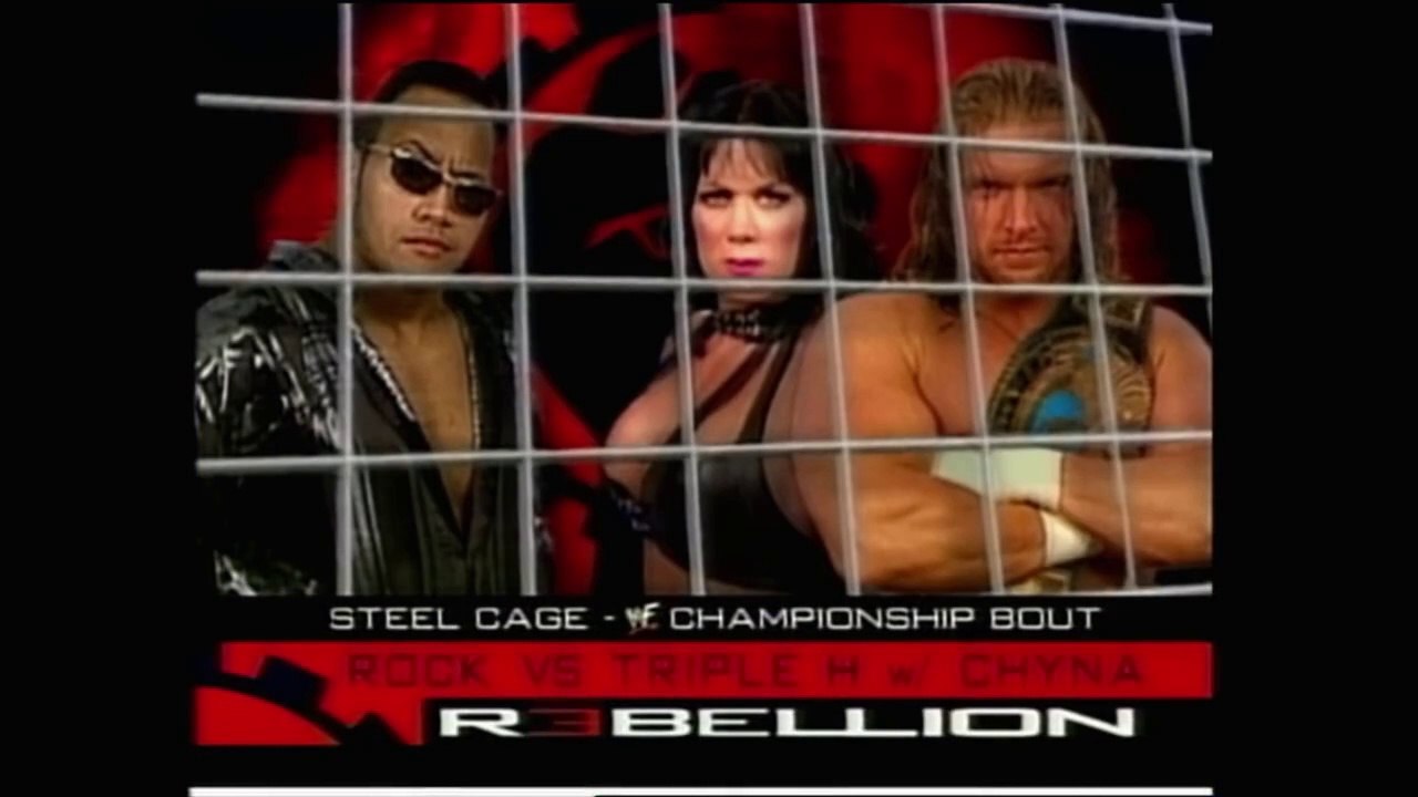 Triple H vs The Rock WWF Title Steel Cage Match Rebellion 1999 2/10/99