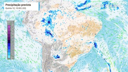 Chuva e nebulosidade prevista na Região Sul até o sábado (14)