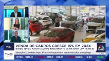 Venda de carros no Brasil cresce 15% em 2024; presidente da Anfavea analisa cenário