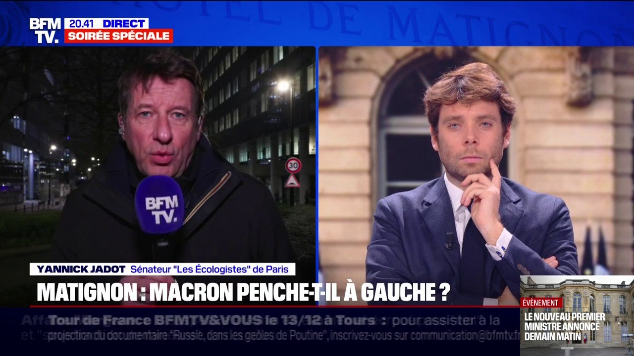 Matignon: "Il faut stabiliser le gouvernement de ce pays", alerte Yannick Jadot, sénateur "Les Écologistes" de Paris