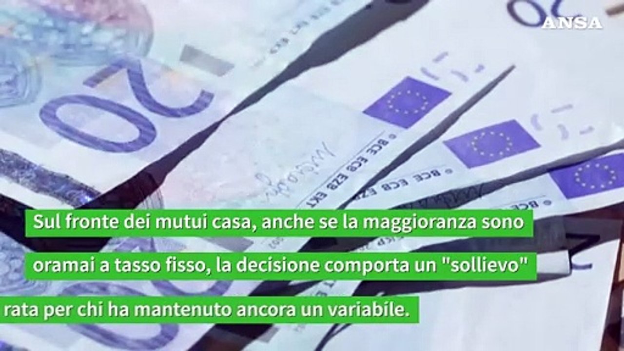 Costo del denaro, dal taglio Bce un "sollievo" per i mutui