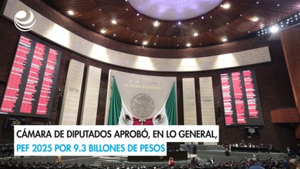 Cámara de Diputados aprobó, en lo general, PEF 2025 por 9.3 billones de pesos