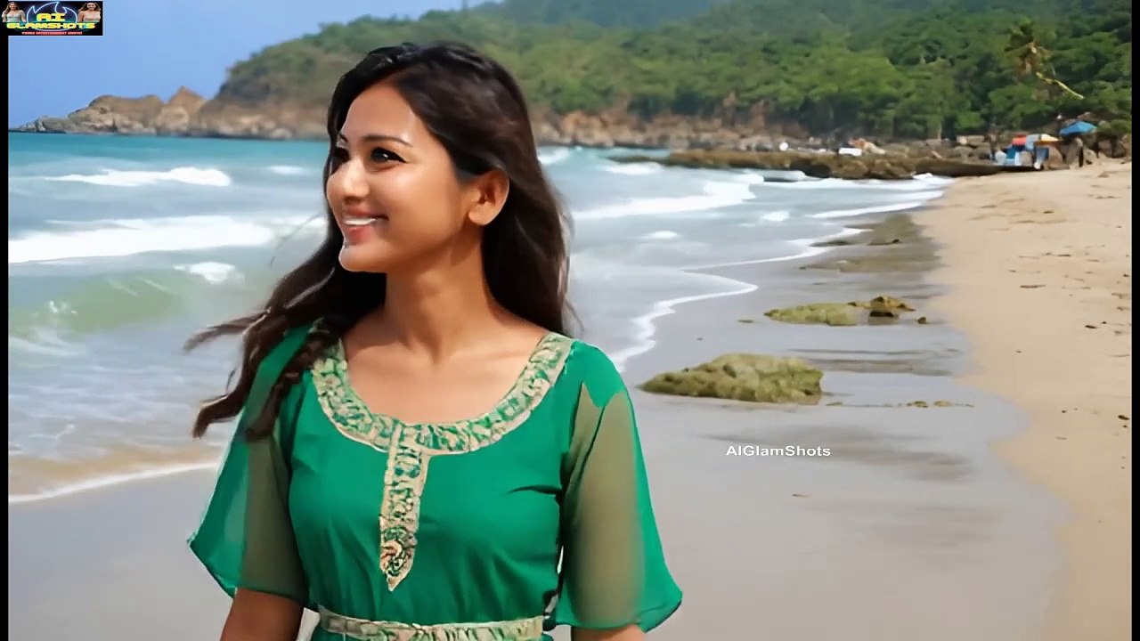 Beautiful Nepali AI Models Enjoying In Beach - AIGlamShots