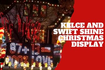 Chiefs fan's holiday display celebrates Travis Kelce and Taylor Swift with an awesome decoration