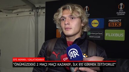 Galatasaray'da Efe Akman: Önümüzdeki 2 maçı kazanıp ilk 8’e girmek istiyoruz