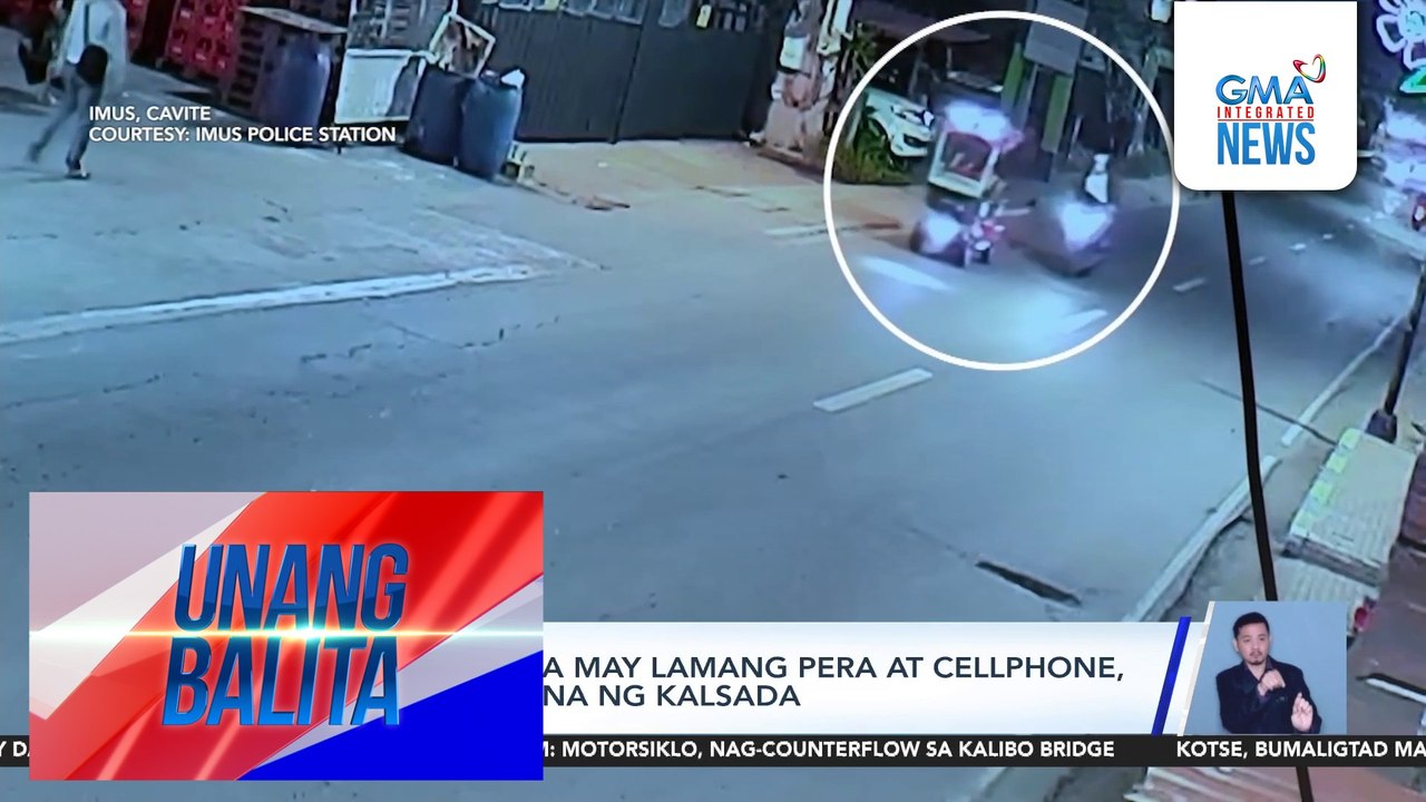 Huli-cam – Bag na may lamang pera at cellphone, tinangay sa gitna ng kalsada | Unang Balita