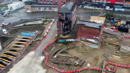 Drone footage shows new park taking shape at historic Sheffield Castle site
