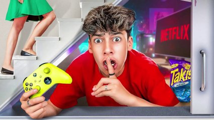 I built a SECRET ROOM to hide from my Mom! 🤫