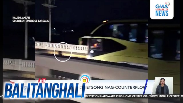 Motorsiklo, dire-diretsong nag-counterflow sa Kalibo Bridge | Balitanghali