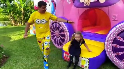 Nastya and dad pack a suitcase and are going on a trip