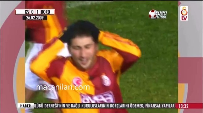 Galatasaray Bordeaux FC 2008-2009 Sezonu UEFA Kupası Son 32 Turu 2. Maçı 26.02.2009, Perşembe, 20:30 Ali Sami Yen İstanbul, Türkiye
