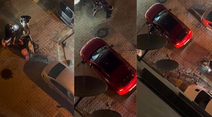 Kendisini takip ettiğini öne sürdüğü motokuryeye saldırdı: Beni mi vuracaksınız