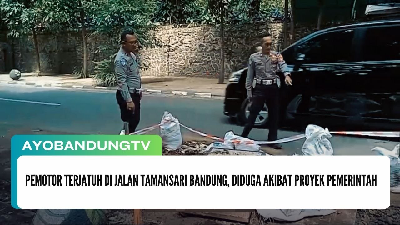 Pemotor Terjatuh di Jalan Tamansari Bandung, Diduga Akibat Proyek Pemerintah