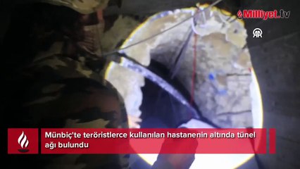 Münbiç'te teröristlerce kullanılan hastanenin altında tünel ağı bulundu