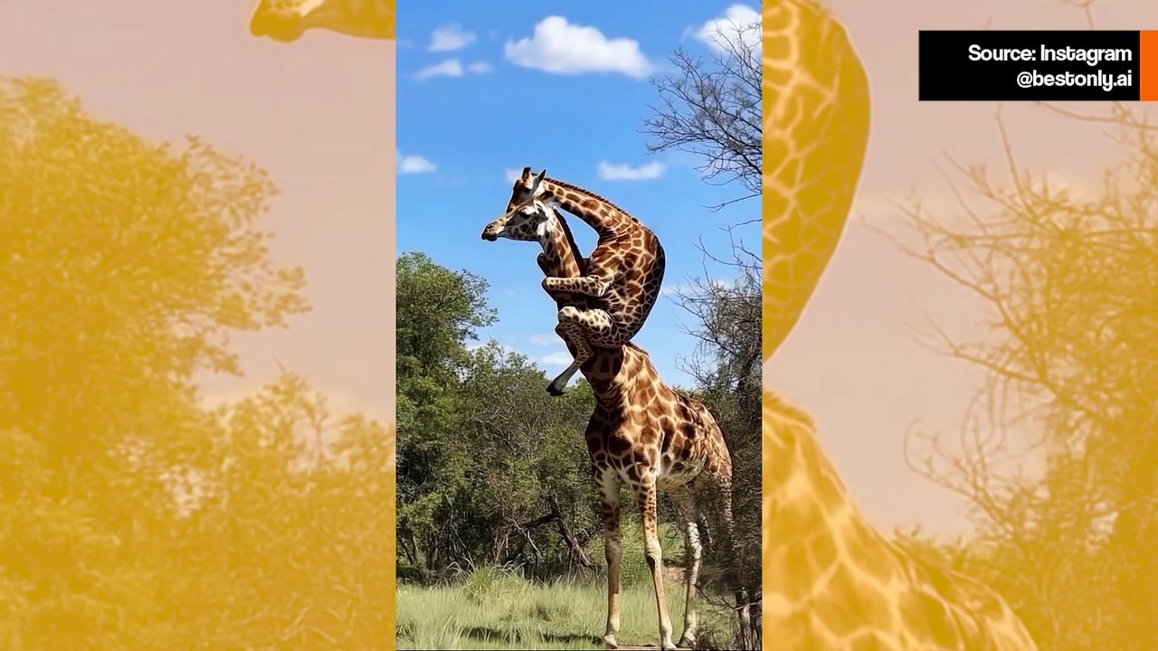 Suloinen video näyttää, kuinka kirahviemo kärsii, kun pentu säikähtää