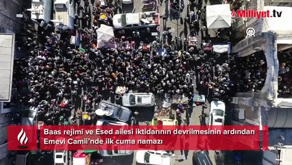 Suriye halkı Emevi Camii'ndeki ilk Cuma'ya akın etti