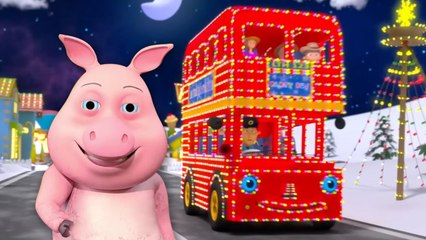 Wheels On The Bus Go Round and Round, Christmas Vehicle Songs for Kids