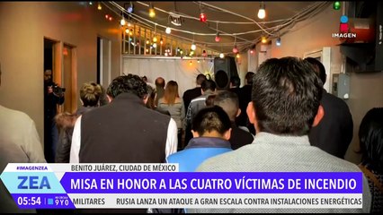 Realizan misa en honor a las víctimas de un incendio en la alcaldía Benito Juárez