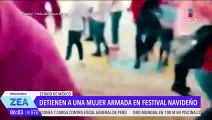 Detienen a una mujer armada en un festival navideño en el Edoméx
