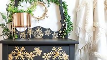 How to Stencil Gold Leaf | Christmas Decor Idea