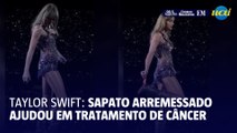 Sapato que Taylor Swift jogou para fãs ajudou pessoa em tratamento de câncer; relembre