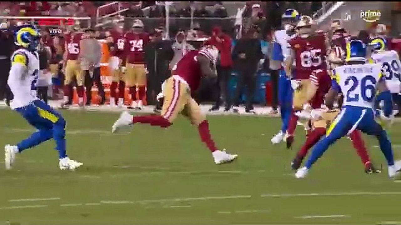 de'vondre campbell,49ers vs rams,devondre,campbell