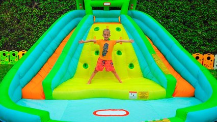 Vlad and Nikita play with inflatable Toys