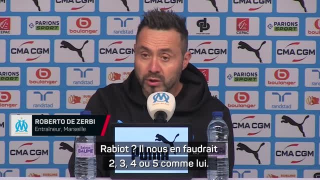 Marseille - De Zerbi : Rabiot ? Il nous en faudrait 5 comme lui