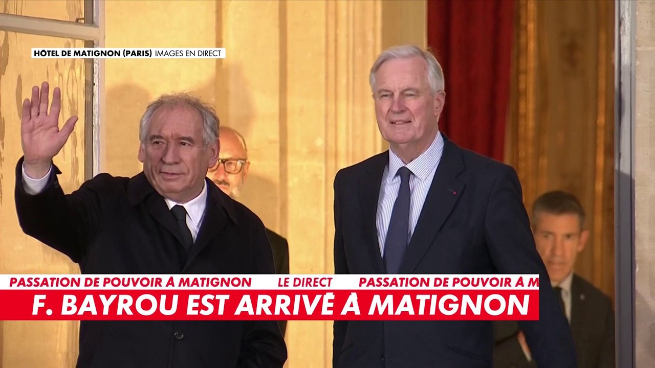 François Bayrou arrive à Matignon pour la passation de pouvoir avec Michel Barnier