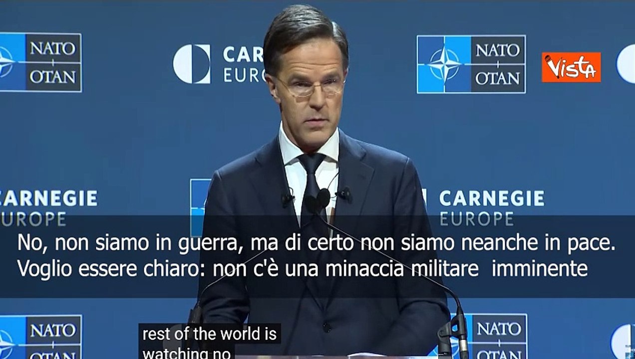 Rutte (NATO): Non siamo in guerra ma nemmeno in pace, dare spinta a spesa per la difesa
