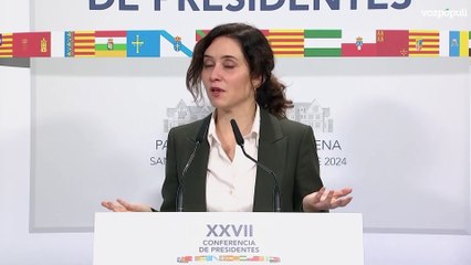 Ayuso defiende que si se condona deuda que sea para ayudar a Valencia