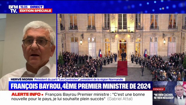 François Bayrou à Matignon: Il connaît les Français et la France , assure Hervé Morin (président des Centristes et de la région Normandie)