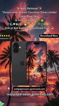 iphone wallpaper Green-and-brown Coconut Trees Under Clear Blue Sky coconut tree