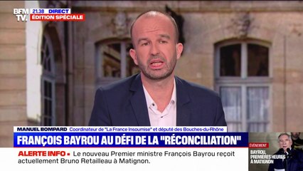 Manuel Bompard (LFI) pense que "l'essentiel des députés du NFP" voteront une motion de censure déposée au moment du discours de politique générale de François Bayrou