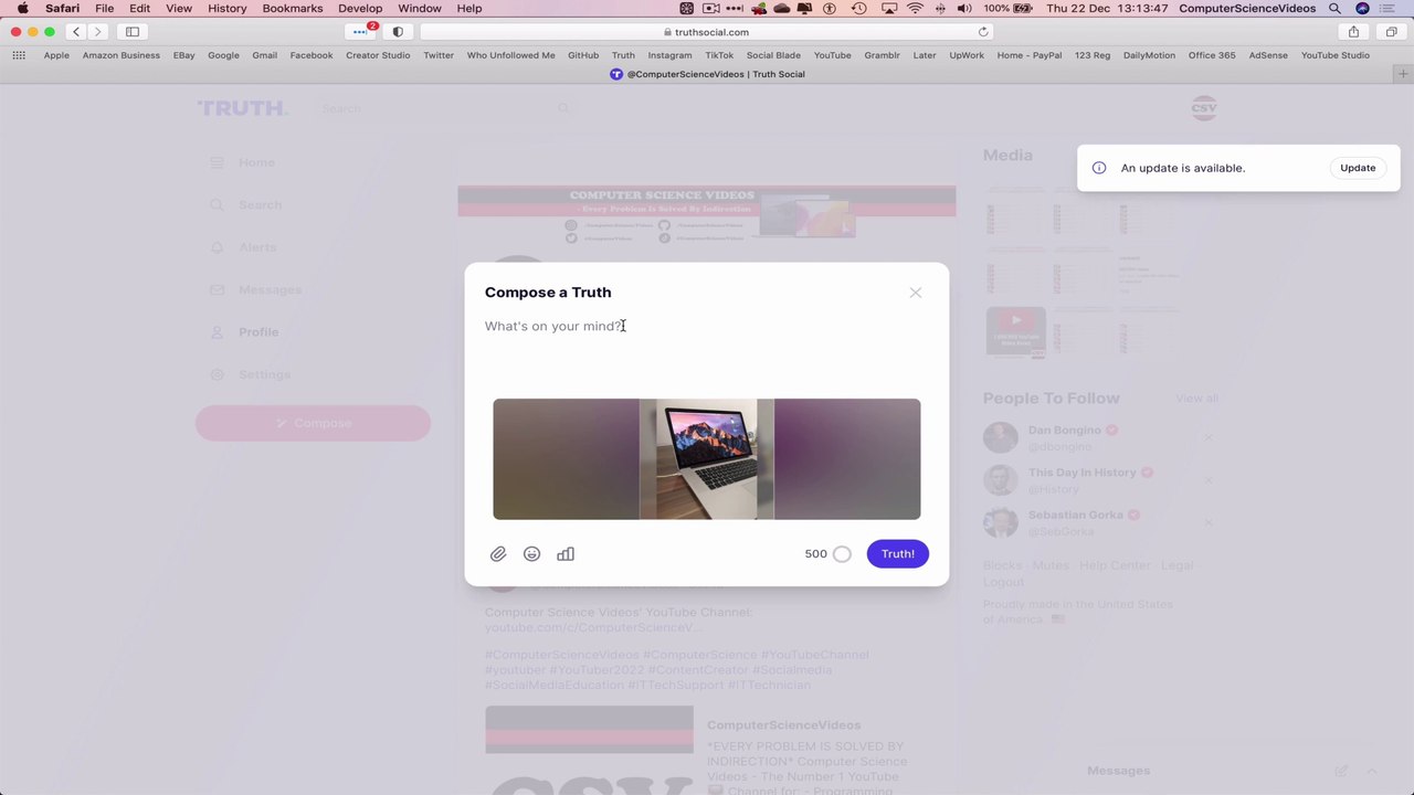 How to UPLOAD a Photo on TRUTH SOCIAL Using a Desktop Computer / MAC - Basic Tutorial | New