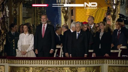 تصاویر مراسم اعطای دکتری افتخاری به پادشاه اسپانیا در ناپل ایتالیا