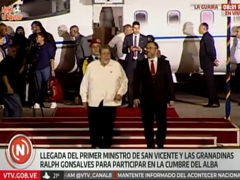 Arriba a Venezuela el primer ministro de San Vicente y las Granadinas Ralph Gonsalves
