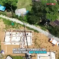 Building a house frame entirely out of wood using traditional methods