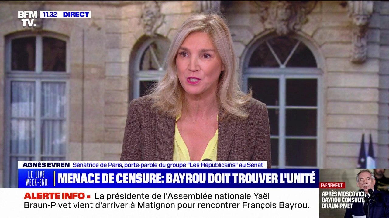 Gouvernement Bayrou: "La priorité, c'est de faire passer le budget", estime Agnès Evren, députée LR