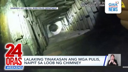 Lalaking tinakasan ang mga pulis, naipit sa loob ng chimney | 24 Oras Weekend