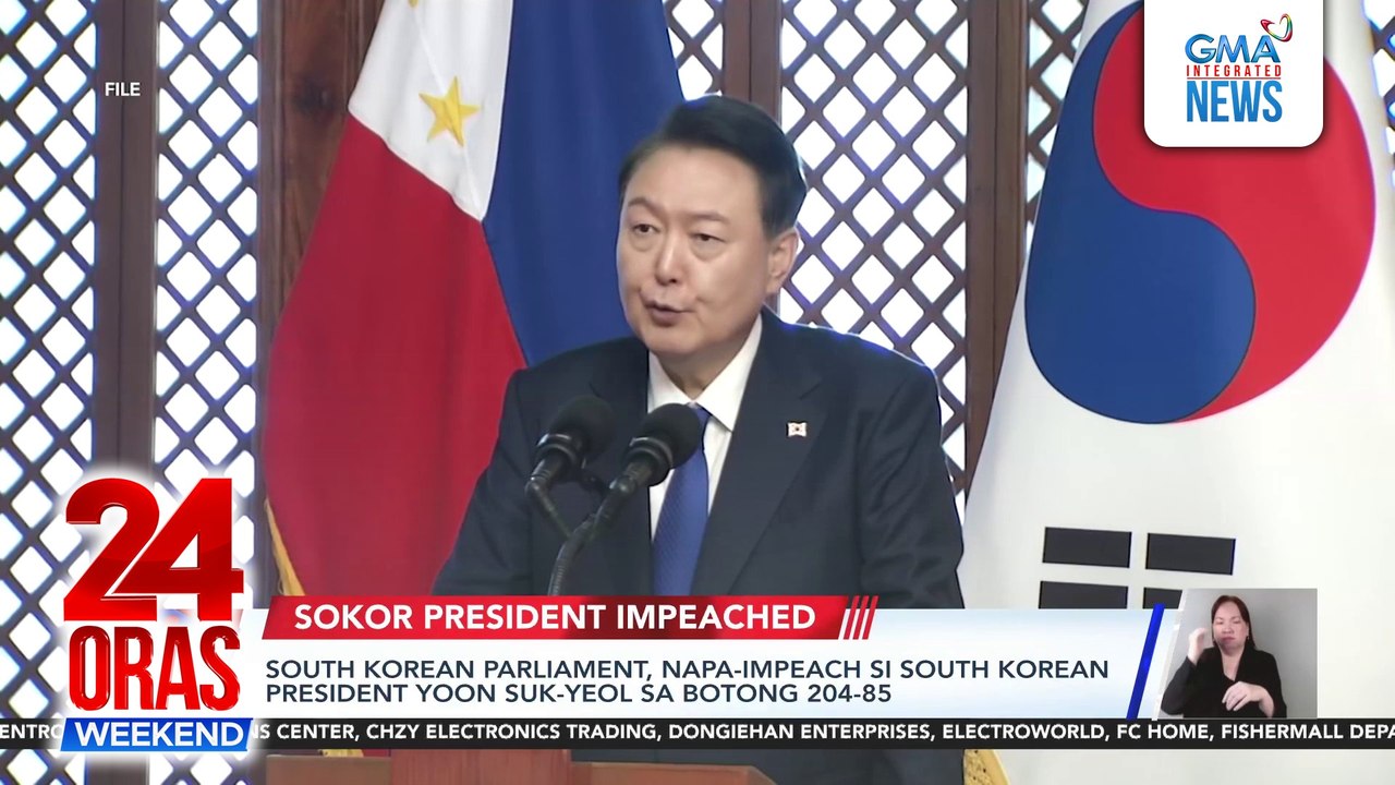 South Korean parliament, napa-impeach si South Korean President Yoon Suk-yeol sa botong 204-85 | 24 Oras Weekend