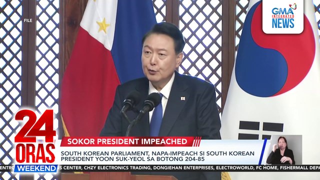 South Korean parliament, napa-impeach si South Korean President Yoon Suk-yeol sa botong 204-85 | 24 Oras Weekend