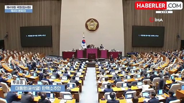 Güney Kore Ulusal Meclisi, Devlet Başkanı Yoon'un Azil Önergesini Kabul Etti