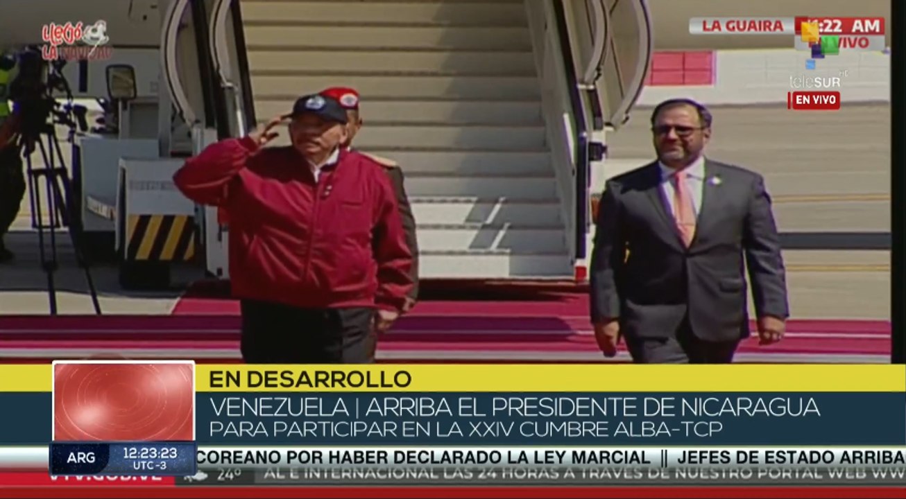 Presidente de Nicaragua llega a Venezuela para participar en XXIV cumbre del ALBA-TCP