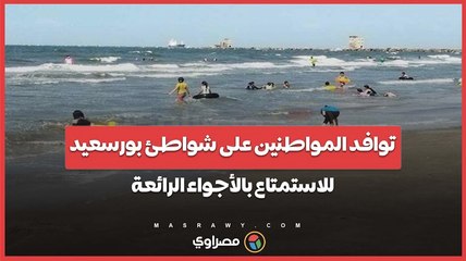 خيول وأمواج.. توافد المواطنين على شواطئ بورسعيد للاستمتاع بالأجواء الرائعة