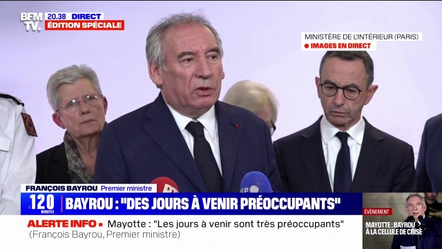 Cyclone à Mayotte: les jours à venir sont très préoccupants , selon François Bayrou