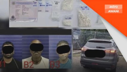 Tiga ditahan, pelbagai dadah bernilai RM44,200 dirampas