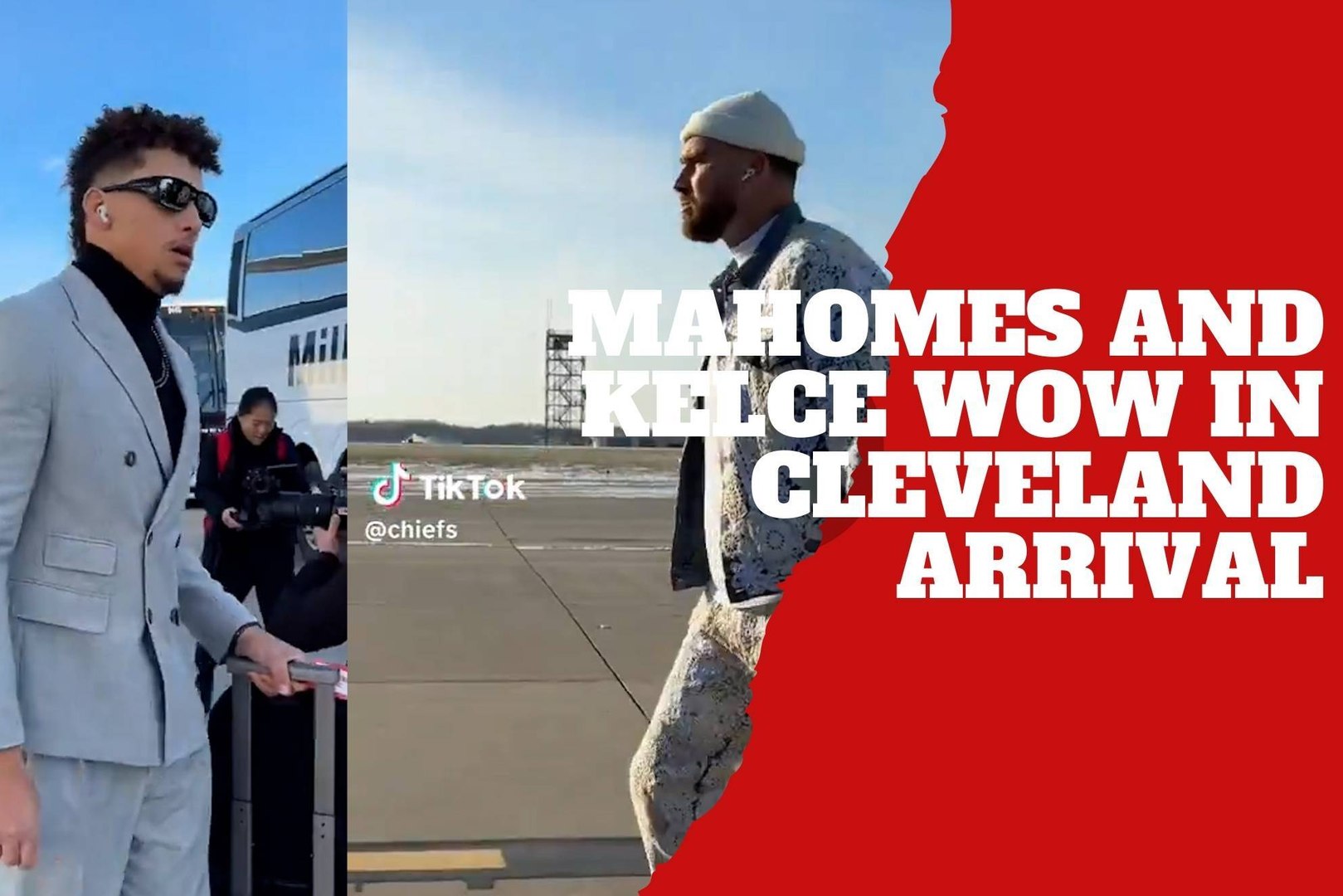 Patrick Mahomes and Travis Kelce turn heads with bold arrival in Cleveland for Browns showdown